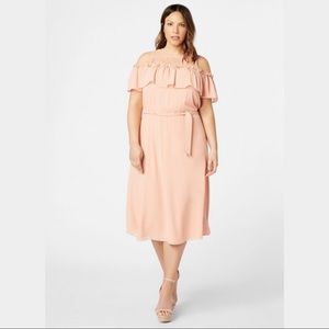 JustFab Cold Shoulder Midi Dress